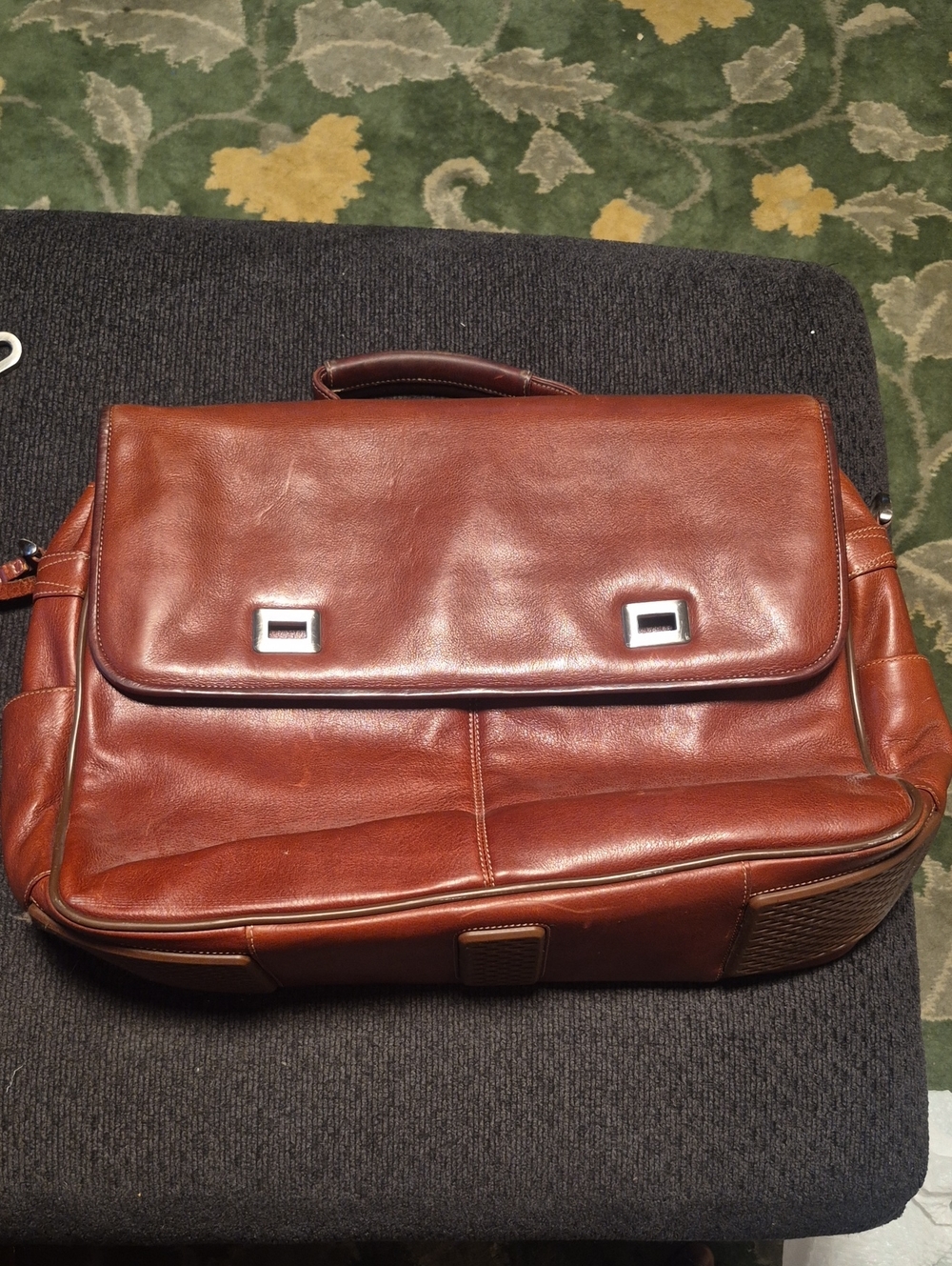 Men's Leather Briefcase Bag in Brown